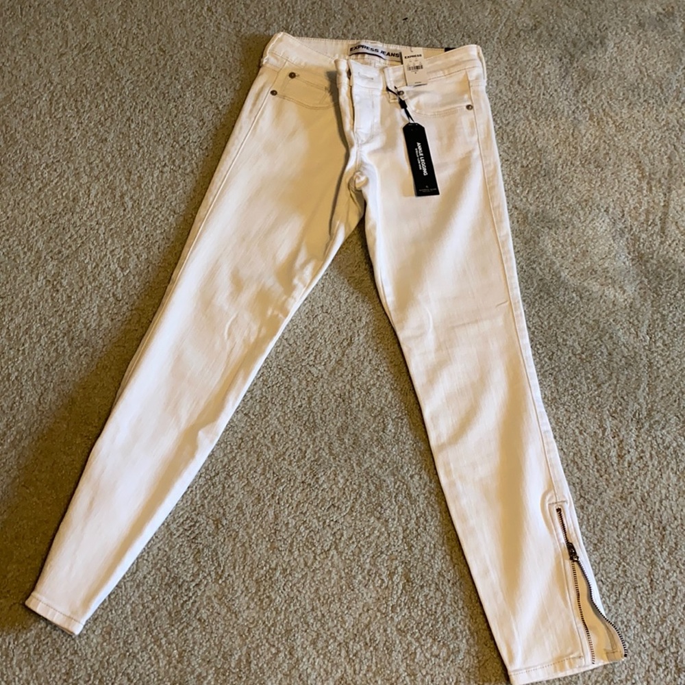 Brand New, Express, white ankle jean leggings
